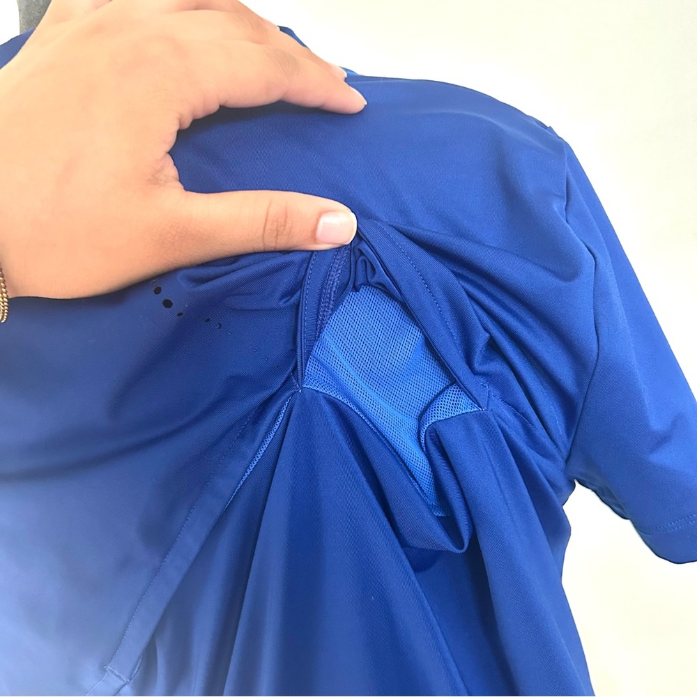Nike Blue Button Down Polo Shirt Relaxed Fit - Picture 7 of 8